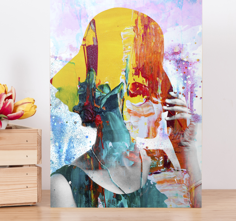 Vibrant Colorful Outline abstract wall art - TenStickers