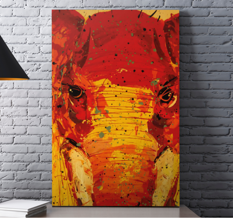 Vibrant elephant portrait elephant wallart - TenStickers