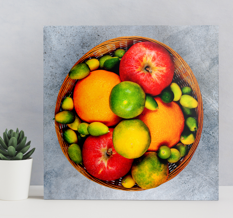 Vibrant Fruit Basket fruit canvas wall art - TenStickers