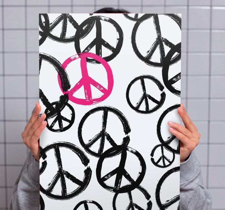 Peace symbols pattern canvas - TenStickers