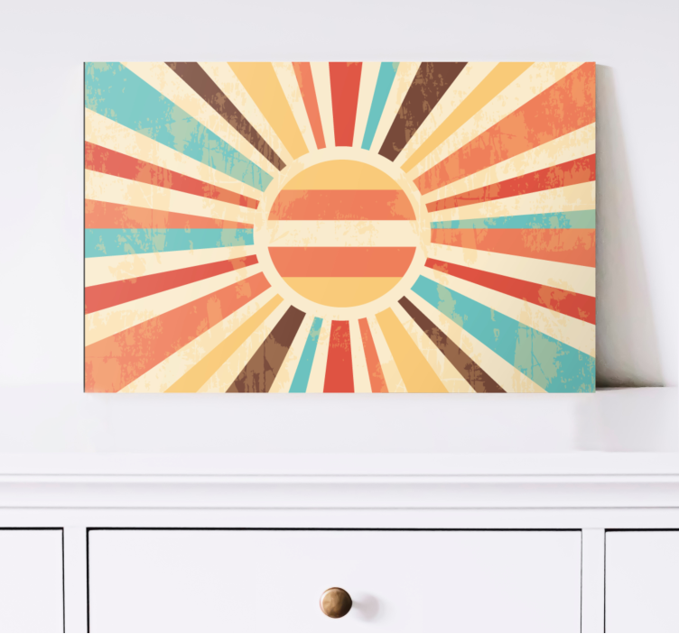 Vibrant Radiating Sun abstract wall art  - TenStickers