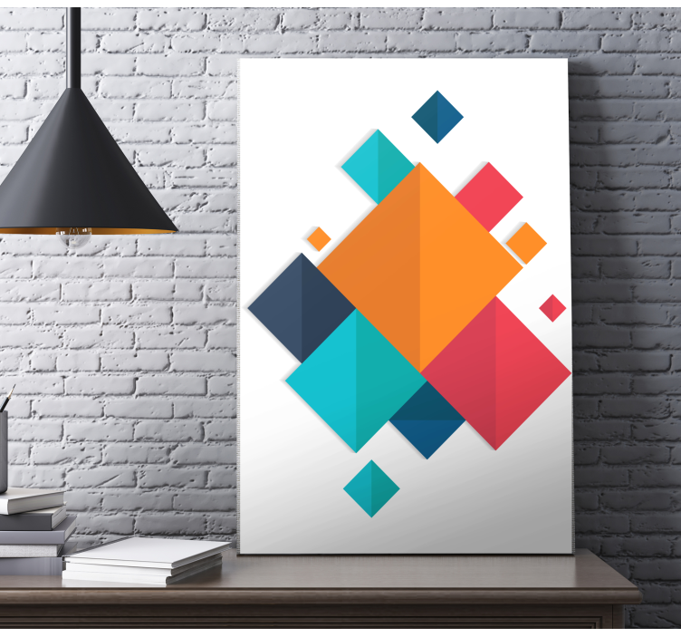 Vibrant shapes geometric canvas - TenStickers
