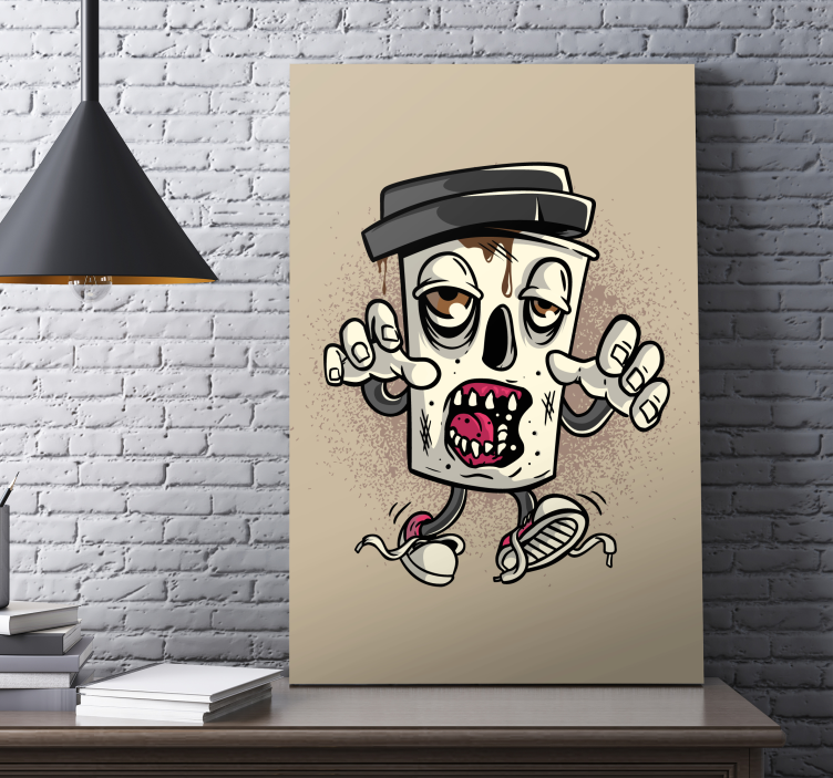 Video game canvas art zombie garbage bin - TenStickers
