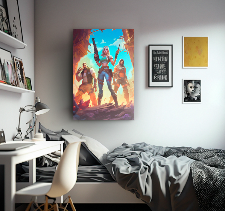 warriors in abandoned place game canvas art - TenStickers