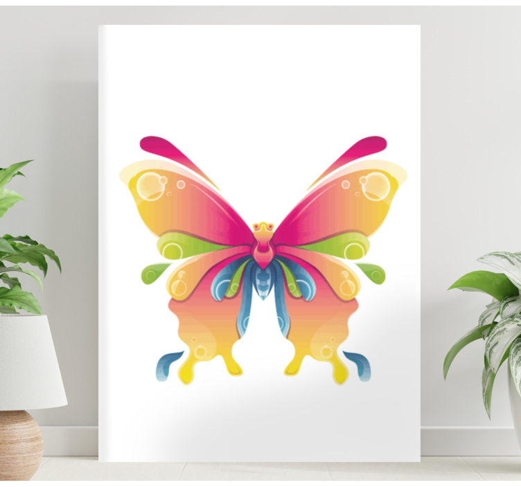 White Background butterfly canvas - TenStickers