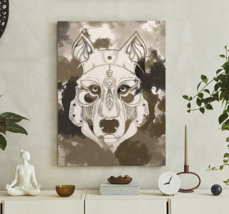 Wolf watercolor animal canvas prints - TenStickers