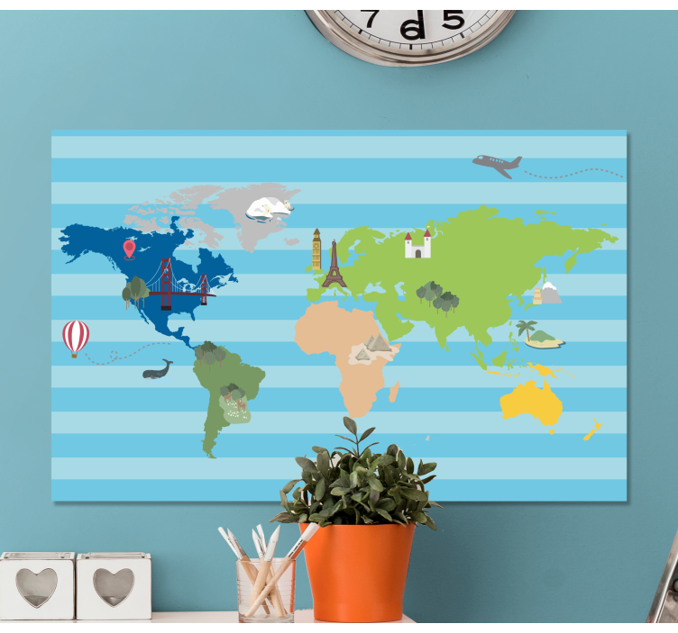 World map wall art creative global map - TenStickers