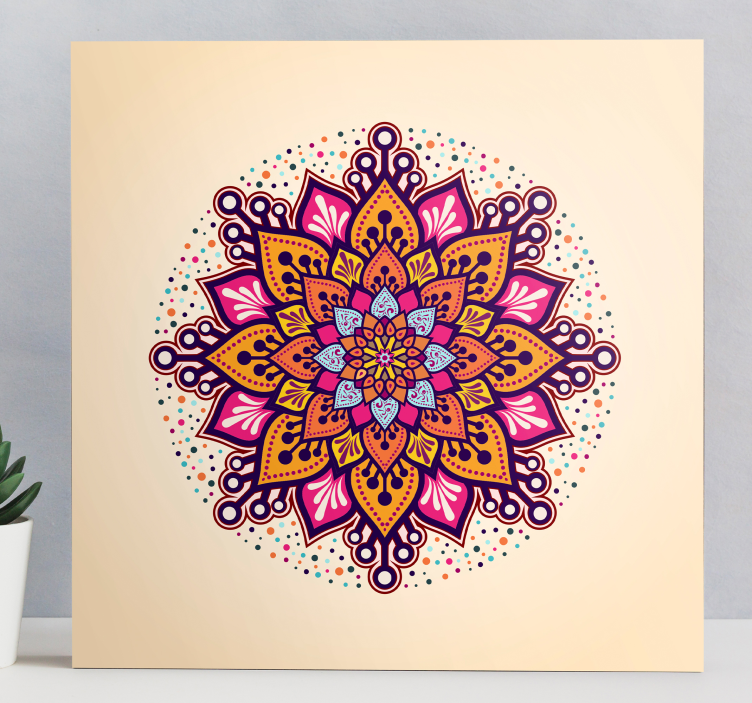 Zen canvas art complex botanical mandala - TenStickers