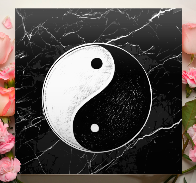 Zen canvas art yin yang design - TenStickers