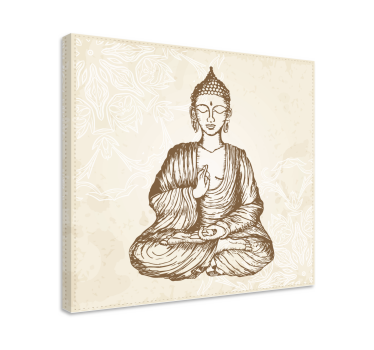 buda vintage floral buddha wall canvas - TenStickers