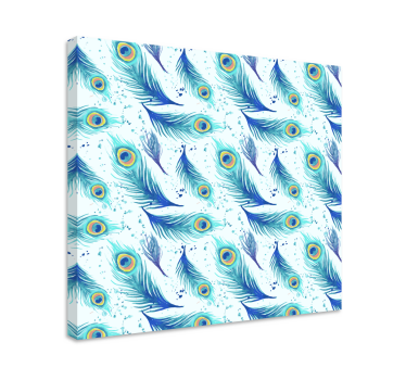 Blue Peacock Feather canvas - TenStickers