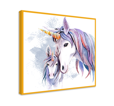 Mother and daughter  unicorn canvas wall art - TenStickers