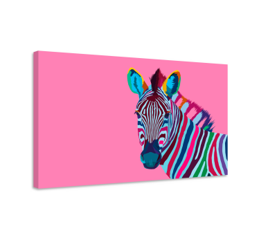 Animal canvas wall art vibrant zebra image - TenStickers