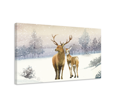 Family deer Stag canvas prints - TenStickers