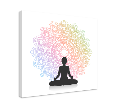 Rainbow yoga mandala print wall art - TenStickers