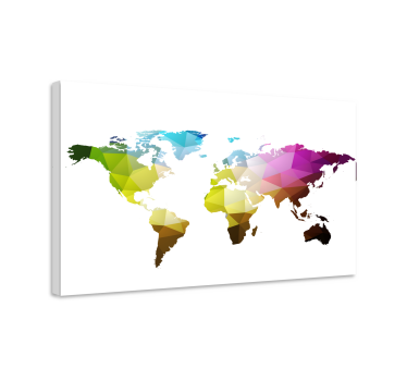 World map wall art geometric global map - TenStickers