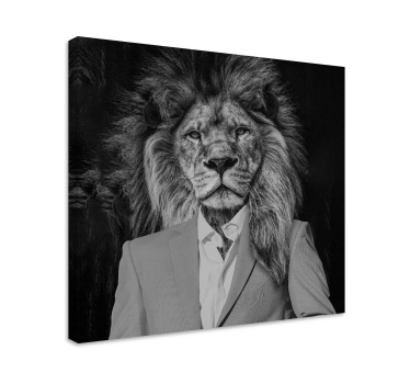 Animal canvas prints lion in a suit - TenStickers