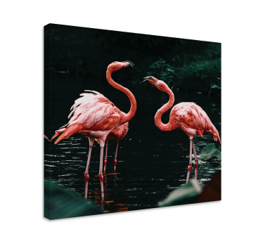 Bird canvas wall art flamingos at dusk - TenStickers