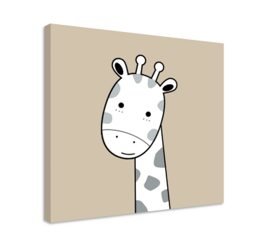 Nordic beige giraffe animal canvas - TenStickers
