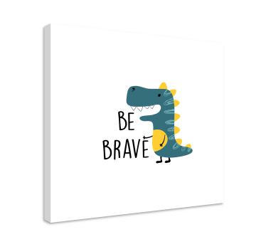 Dinosaur be brave nordic canvas art - TenStickers