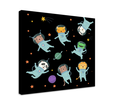 Animal canvas wall art cosmic animal journey - TenStickers