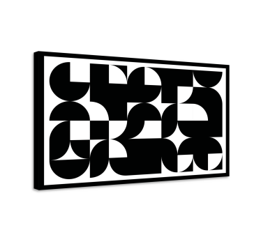 Black abstract art geometric wall canvas - TenStickers