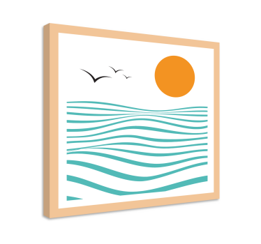 Sea abstract art geometric wall canvas - TenStickers