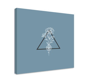Flowers canvas floral triangle pattern - TenStickers