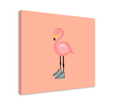 Bird canvas wall art stylish flamingo skater - TenStickers