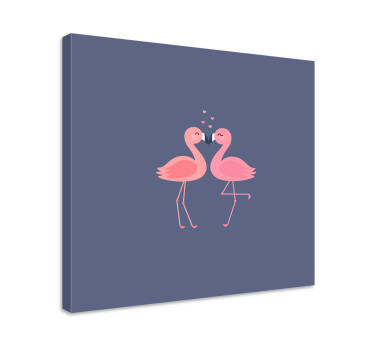 Flamingos forming a heart Hall canvas prints - TenStickers