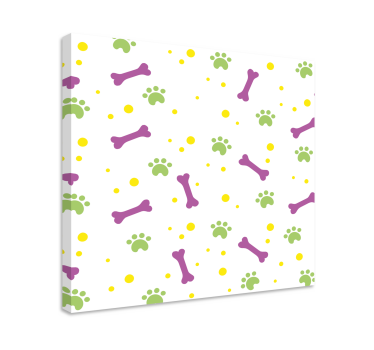 Dog wall art vibrant paw prints - TenStickers