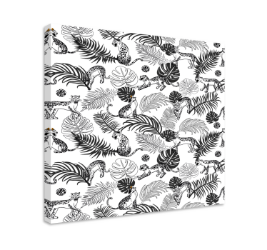 Animal canvas prints black and white jungle - TenStickers