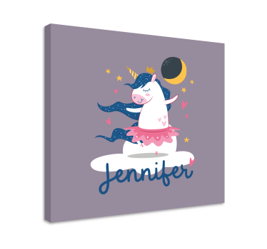 Dancing unicorn fantasy dinosaur canvas wall art - TenStickers