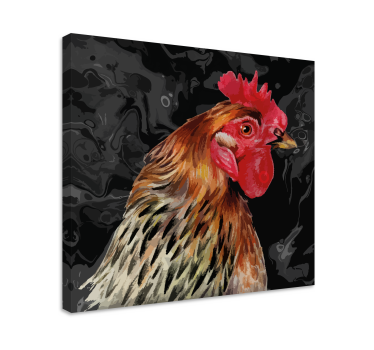 Vibrant rooster portrait animal canvas wall art - TenStickers