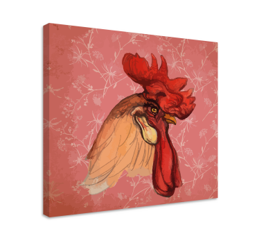 Bird canvas wall art rooster illustration print - TenStickers