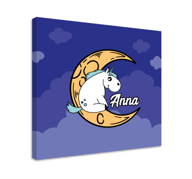 Unicorn pictures framed unicorn moon scene - TenStickers