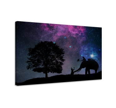 Elephant wallart child elephant interaction - TenStickers