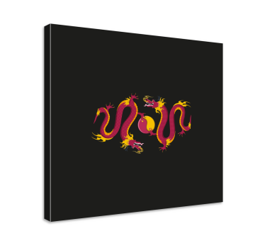 Fiery Dragon Dance dragonfly canvas - TenStickers