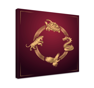 Mythical Creatures Circle animal canvas wall art - TenStickers
