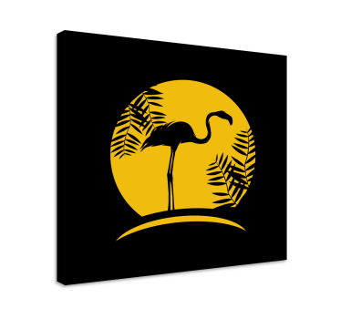 Bird canvas wall art elegant flamingo silhouette - TenStickers