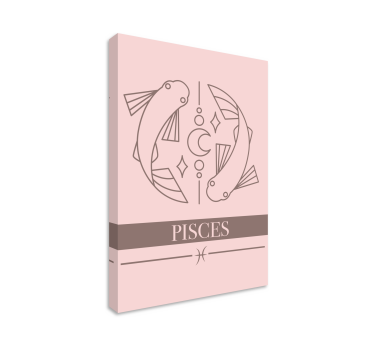 Fish canvas with astrological pisces symbol - TenStickers