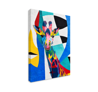 Animal canvas wall art colorful giraffe portrait - TenStickers
