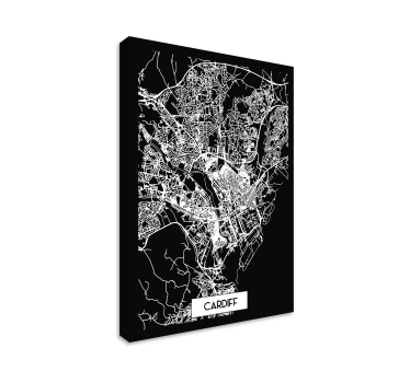 Cardiff Topographic Map City skyline prints - TenStickers