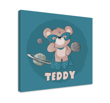 Bear hero customisable canvas prints - TenStickers