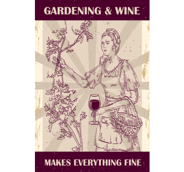 Gardening and wine vintage wall prints - TenStickers