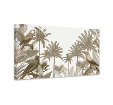 vintage tropical fauna tree canvas print - TenStickers