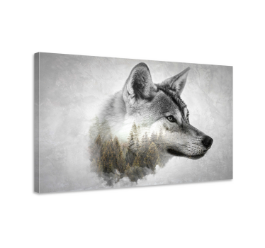 Wolf forest animals on canvas - TenStickers
