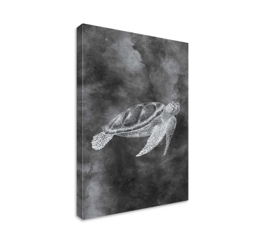 Black watercolor turtle canvas room - TenStickers