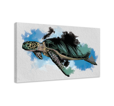 Watercolor turtle canvas for living room - TenStickers