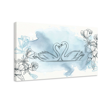 Watercolor swan canvas for living room - TenStickers